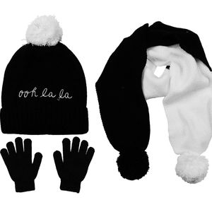 S.W.A.K Girls Knit Hat, Scarf And Gloves
